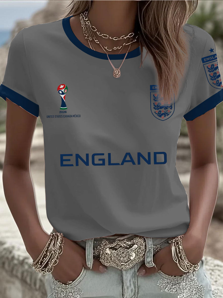 Damen-T-Shirt mit Aufdruck „England 2026“ für Fußballbegeisterte aus Großbritannien