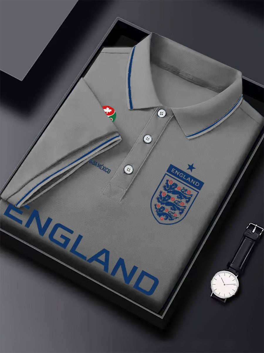 Men's UK Football Lover England  2026 Printed polo shirt