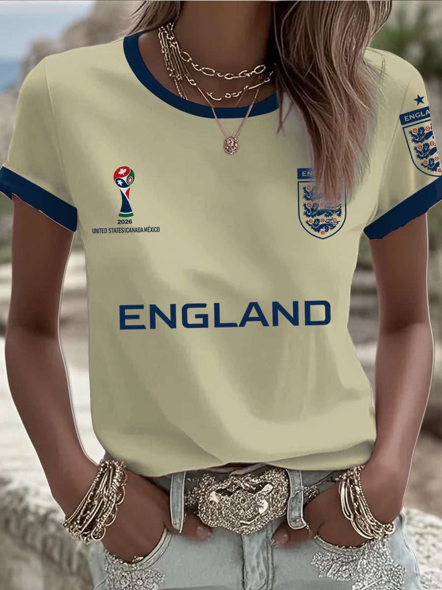 Damen-T-Shirt mit Aufdruck „England 2026“ für Fußballbegeisterte aus Großbritannien