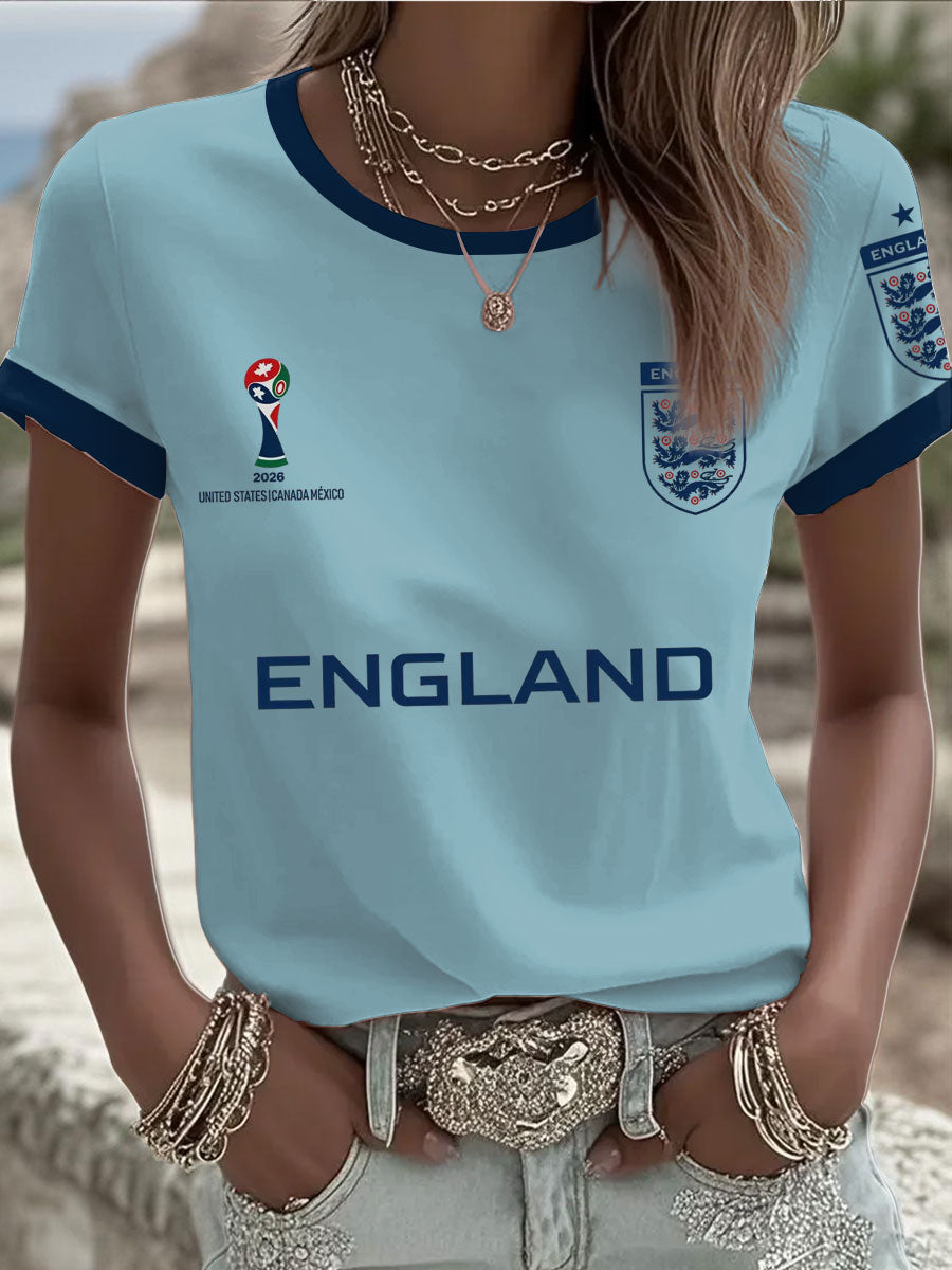 Damen-T-Shirt mit Aufdruck „England 2026“ für Fußballbegeisterte aus Großbritannien