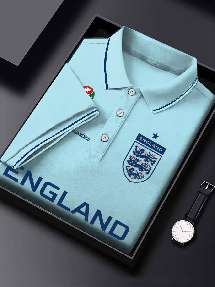 Men's UK Football Lover England  2026 Printed polo shirt