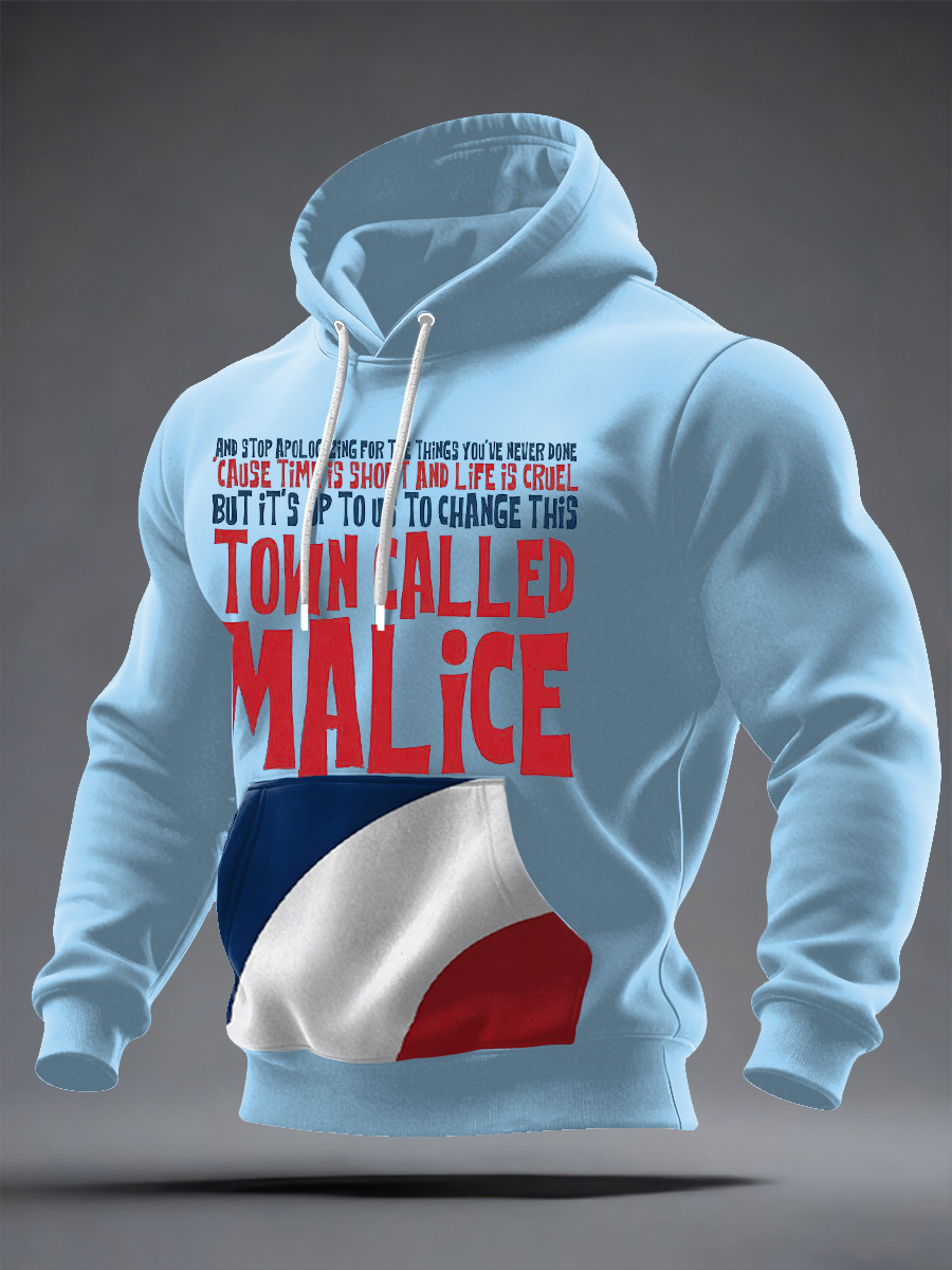 Oversized-Hoodie für Herren im Stil britischer Mods und Musikliebhaber mit überschnittenen Schultern und Taschen