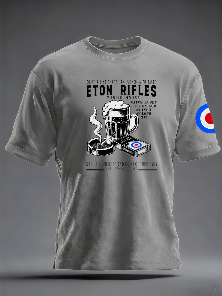 Men's UK Mods Music Lover imitation cotton short-sleeved T-shirt