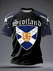Herren-T-Shirt mit Aufdruck „UK Football Lover Scotland“ und kurzen Ärmeln