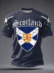 Herren-T-Shirt mit Aufdruck „UK Football Lover Scotland“ und kurzen Ärmeln