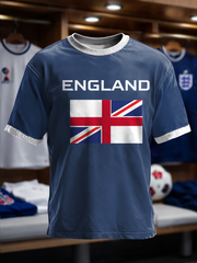 Herren-T-Shirt mit Aufdruck „UK Football Lover England“ und kurzen Ärmeln