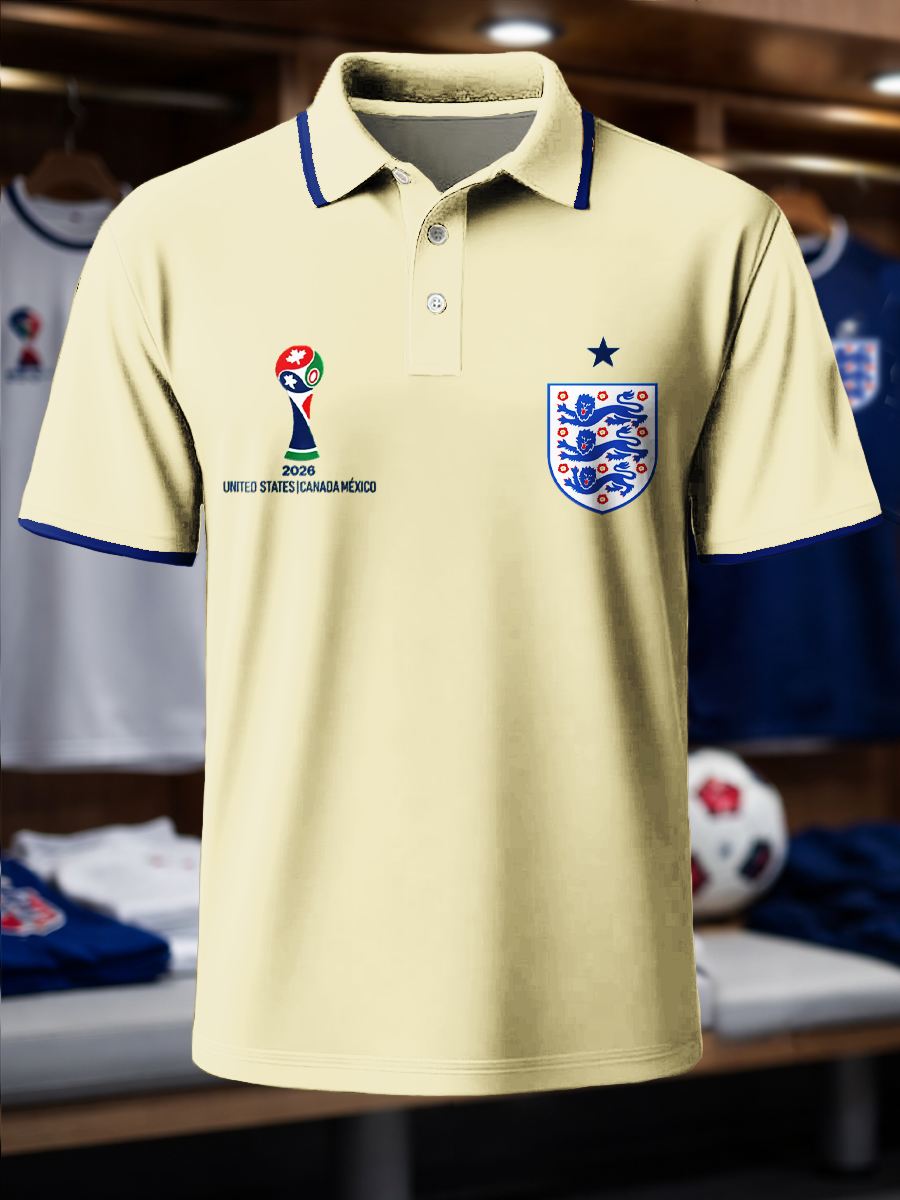 Men's UK Football Lover 2026 England Printed polo shirt