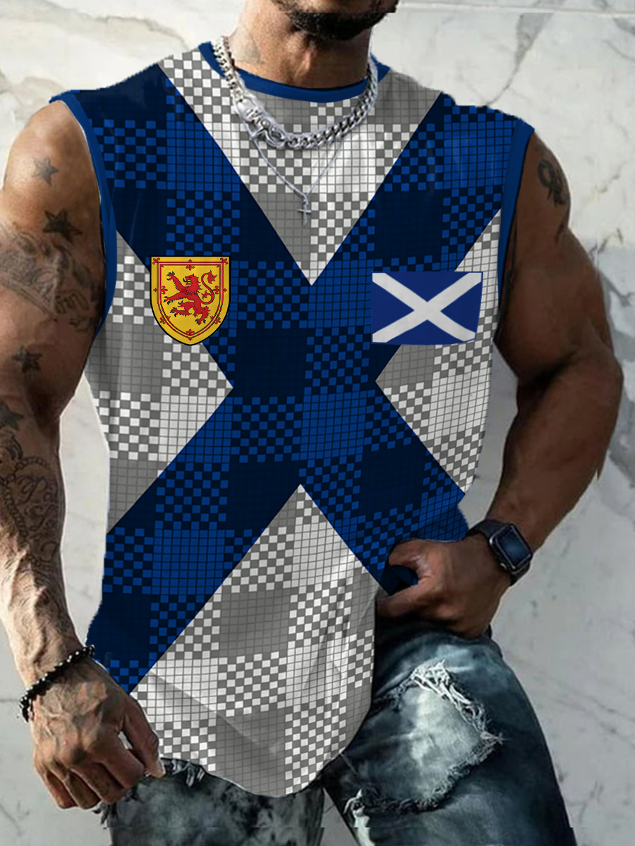 Tanktops für Herren mit schottischem Fußballmotiv und Tartan-Armee-Print