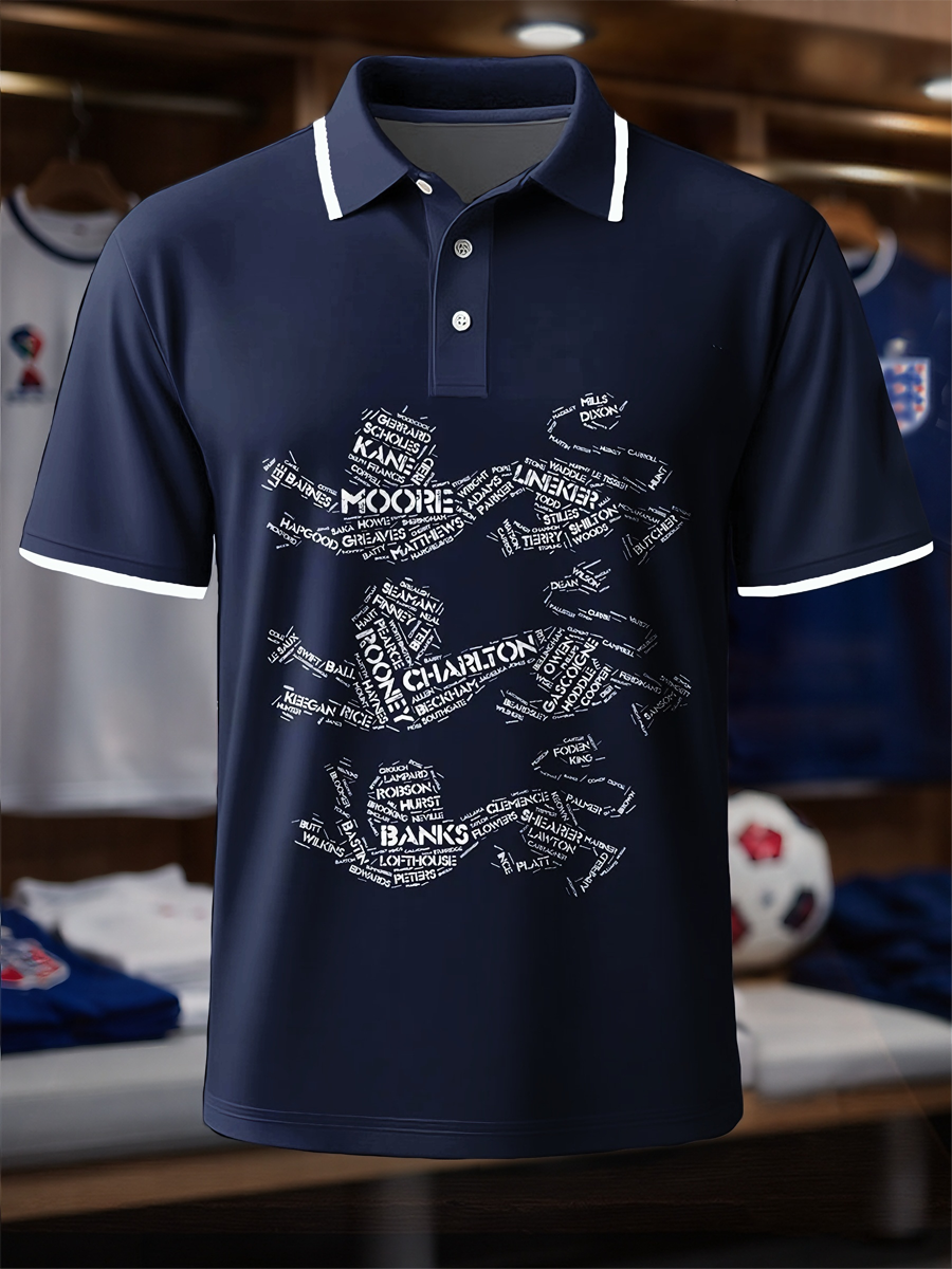 Men's UK Football Lover England Printed polo shirt