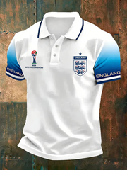 Herren-Poloshirt mit Aufdruck „Fußballfan Großbritannien – England 2026“