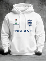 Men's UK Football Lover 2026 England Printed Hooded Sweatshirt