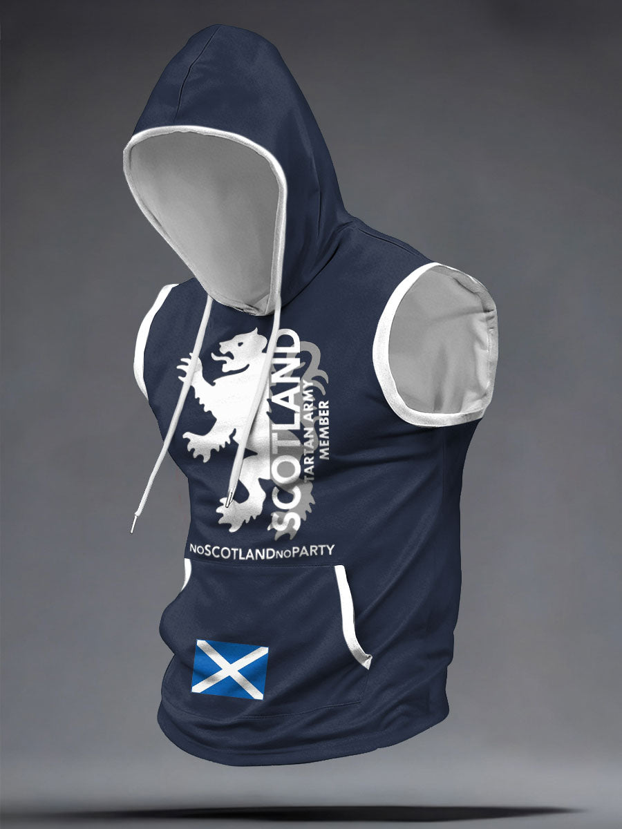 Kapuzen-Tanktops für Herren mit schottischem Fußballmotiv und Tartan-Armee-Print