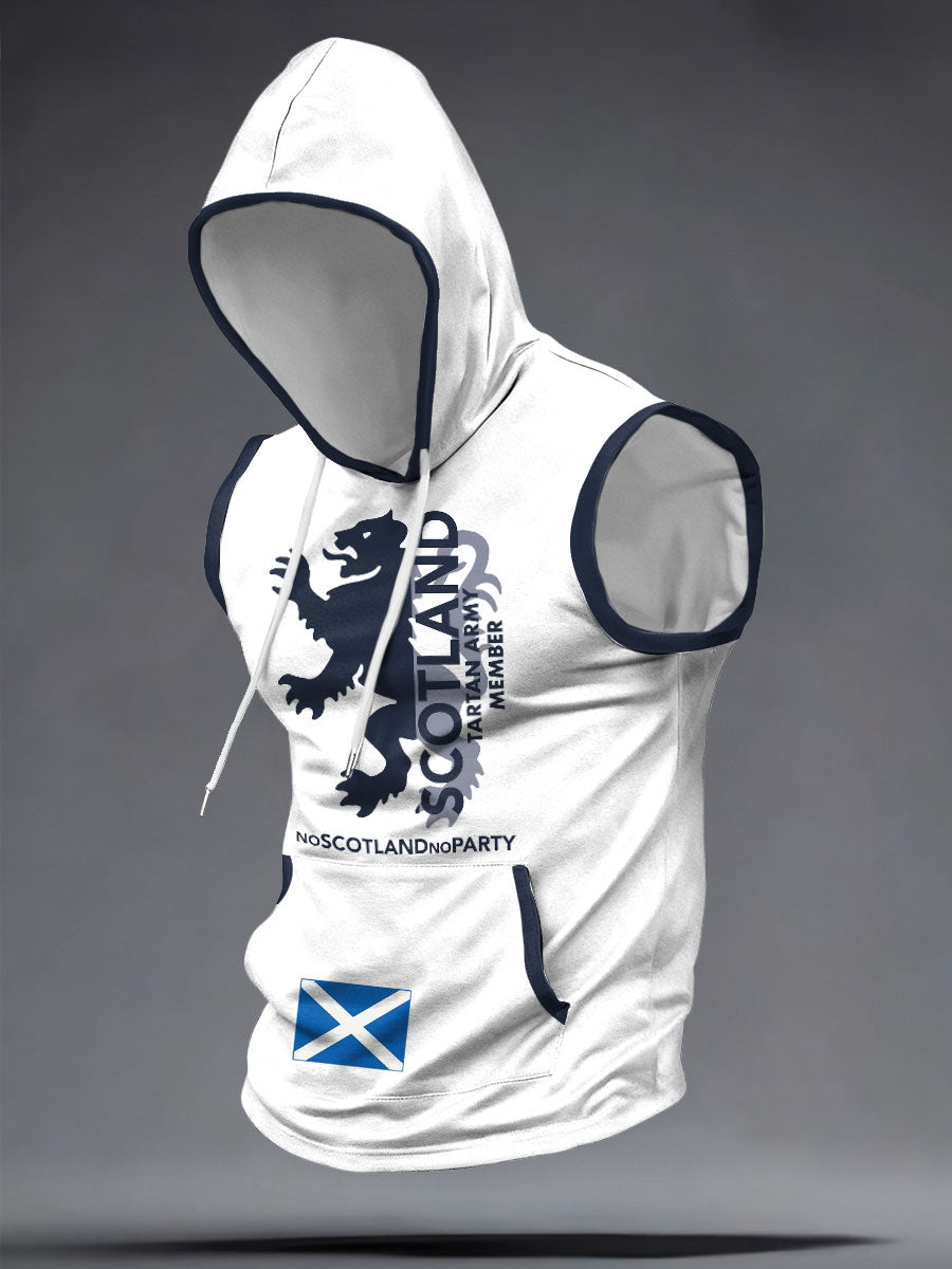 Kapuzen-Tanktops für Herren mit schottischem Fußballmotiv und Tartan-Armee-Print