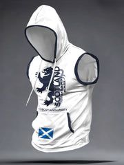 Kapuzen-Tanktops für Herren mit schottischem Fußballmotiv und Tartan-Armee-Print