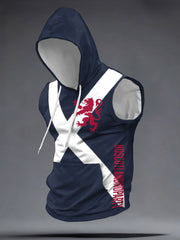 Kapuzen-Tanktops für Herren mit schottischem Fußballmotiv und Tartan-Armee-Print