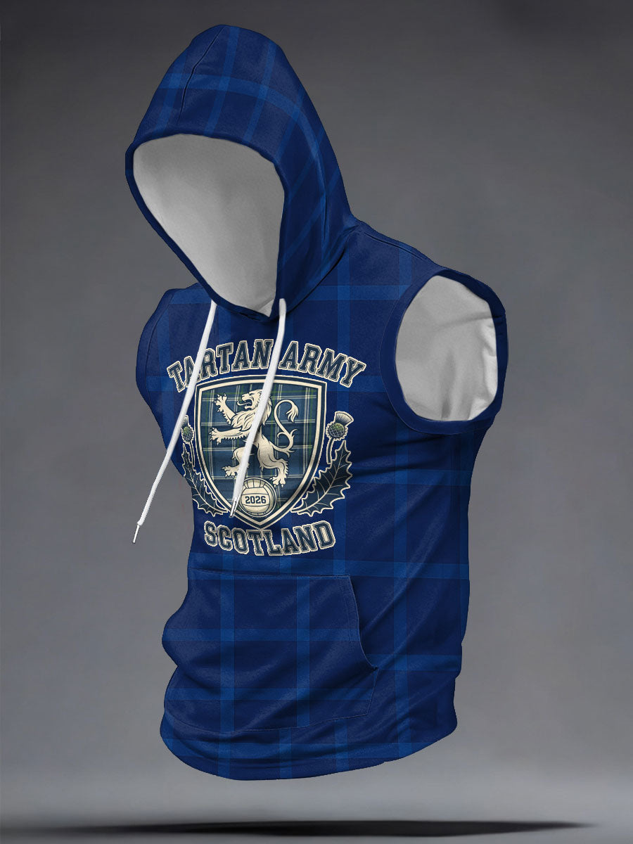 Kapuzen-Tanktops für Herren mit schottischem Fußballmotiv und Tartan-Armee-Print