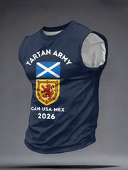 Men's Scotland Football Lover Tartan Army Printed Tank Tops