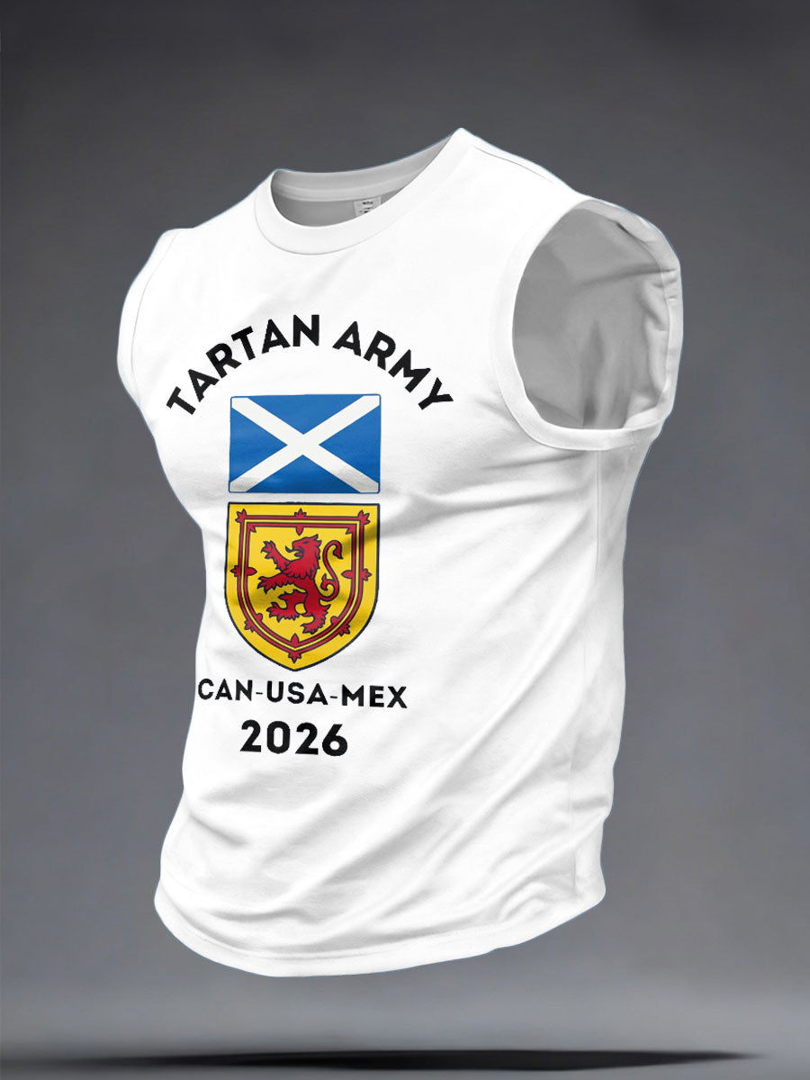 Men's Scotland Football Lover Tartan Army Printed Tank Tops