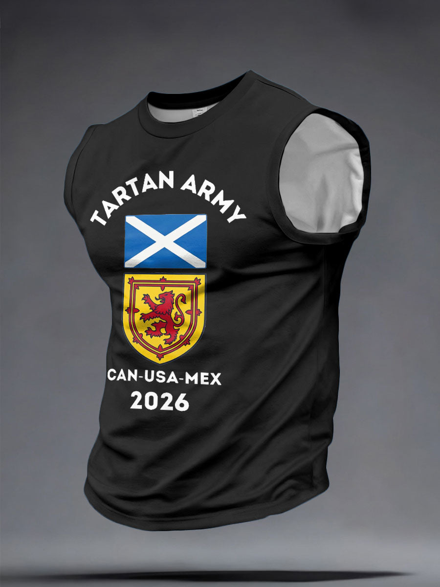 Men's Scotland Football Lover Tartan Army Printed Tank Tops