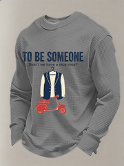 Herren-Langarmshirt mit Waffelstruktur, inspiriert von britischen Mods und Musikliebhabern