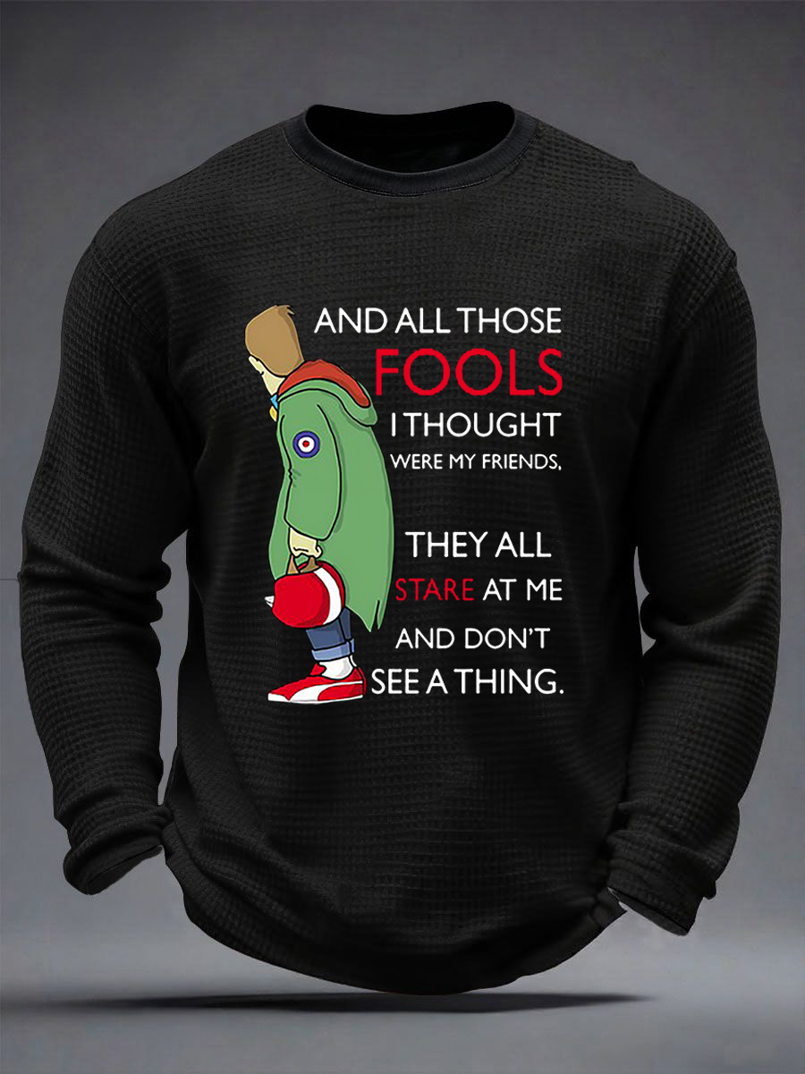 Herren-Langarmshirt mit Waffelstruktur, passend für Musikliebhaber aus Großbritannien (Mods).