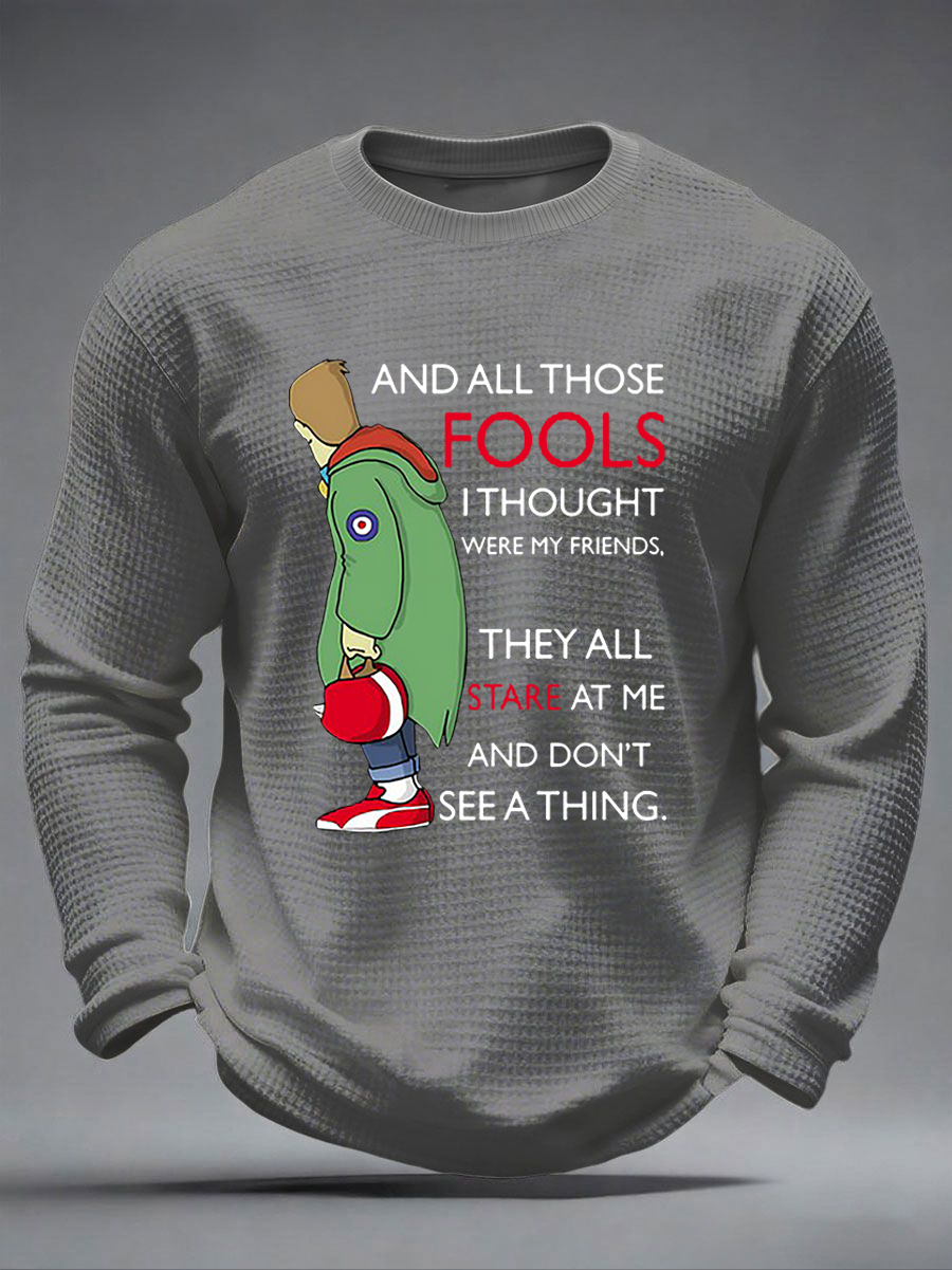 Herren-Langarmshirt mit Waffelstruktur, passend für Musikliebhaber aus Großbritannien (Mods).