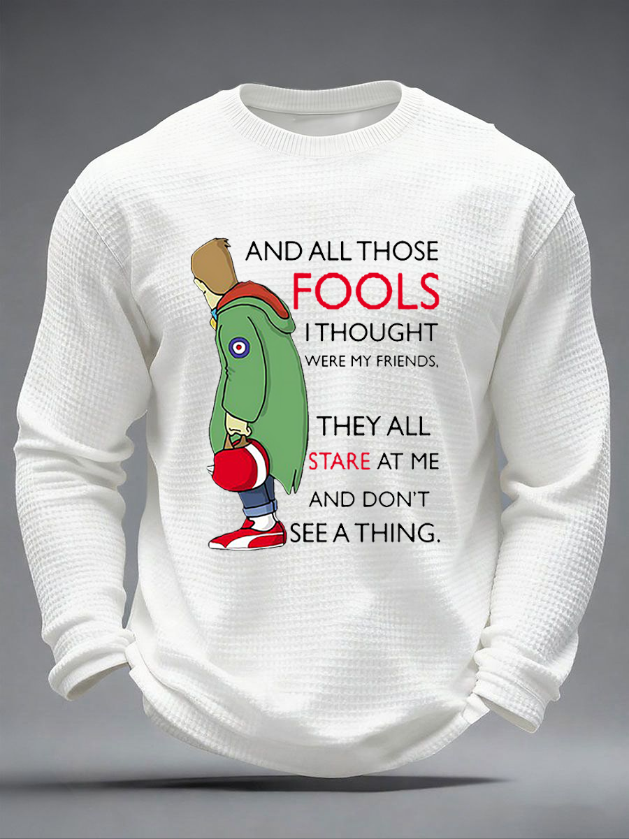 Herren-Langarmshirt mit Waffelstruktur, passend für Musikliebhaber aus Großbritannien (Mods).