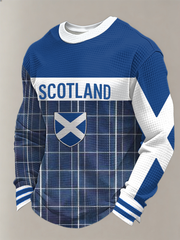 Men's UK Football Lover Scotland Printed Waffle Long Sleeve Top