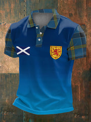 Poloshirt für Herren mit Aufdruck „Fußballfan Schottland“ (UK/Schottland)