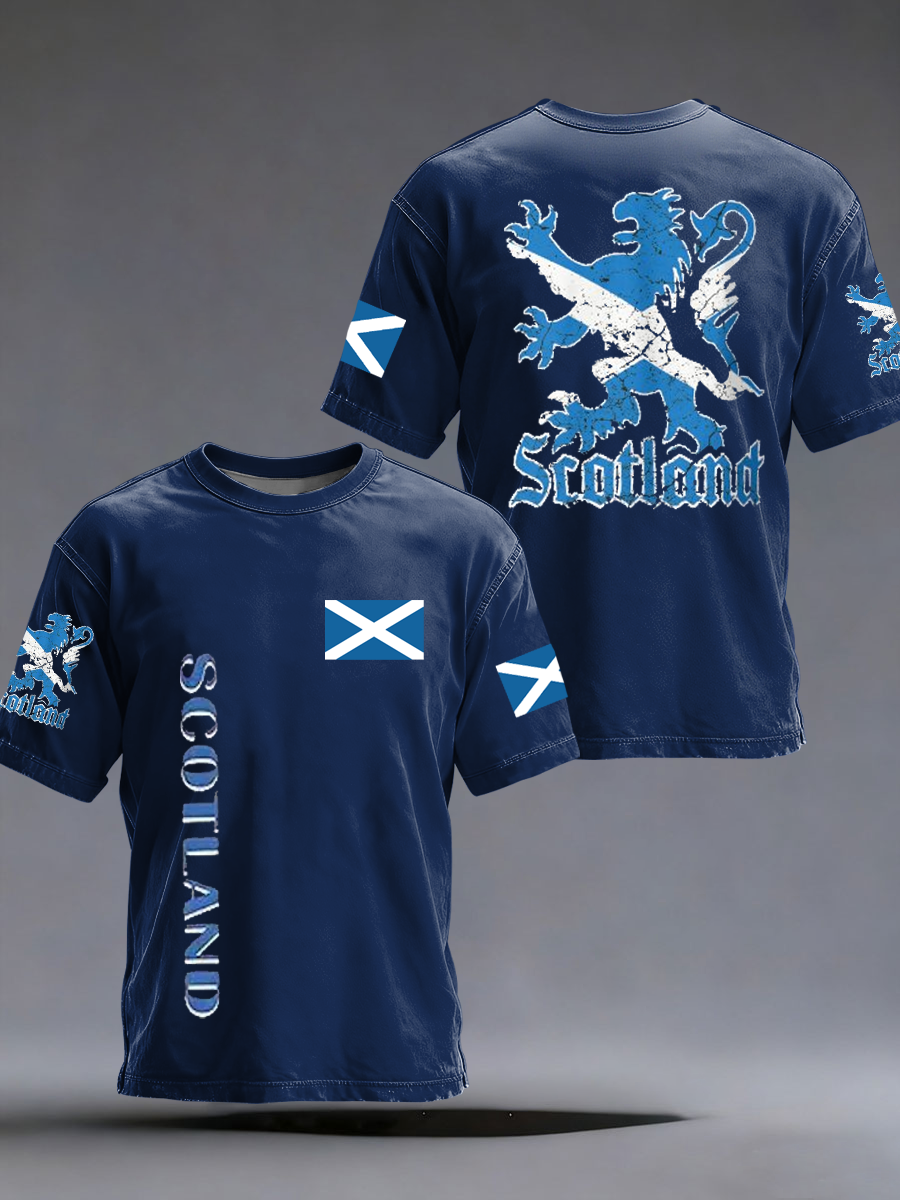 Men's UK Football Lover Scotland Printed  short sleeves t-shirt