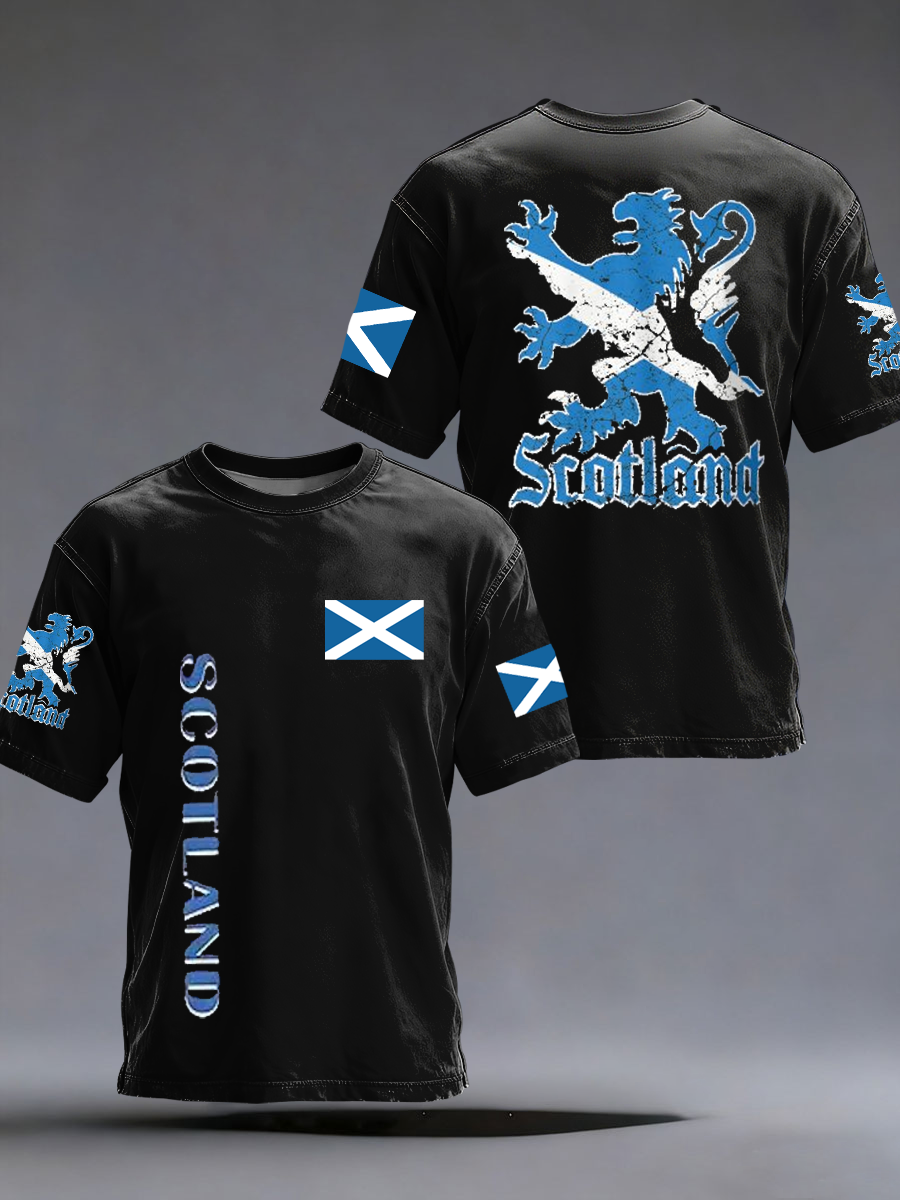 Men's UK Football Lover Scotland Printed  short sleeves t-shirt