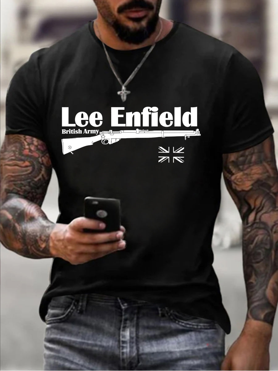 Men's The Lee-Enfield Rifle Imitation Cotton Short-Sleeved T-Shirt