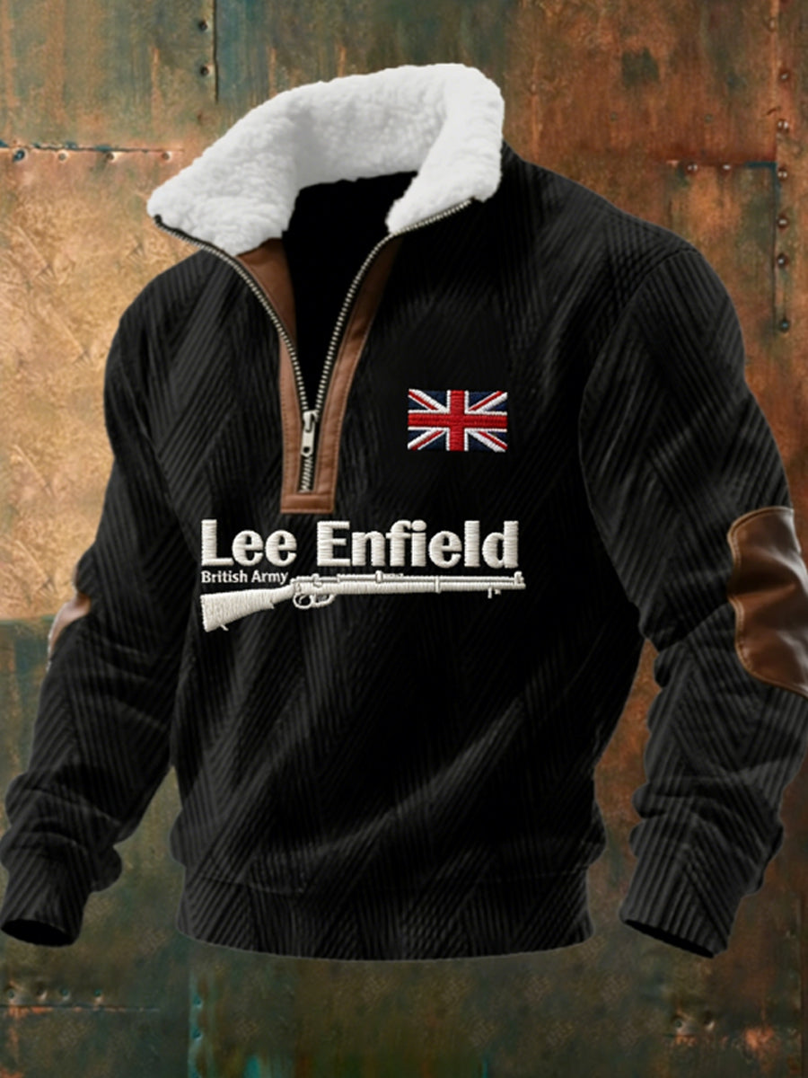 Men's The Lee-Enfield Rifle Plush Stand Collar Shirt