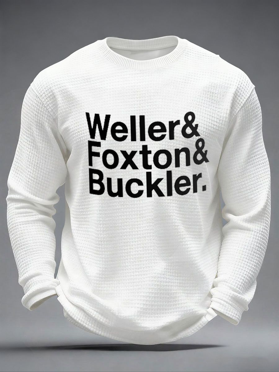 Men's Paul Weller The Jam Band Mod British Music The Modfather Waffle Long Sleeve T-Shirt