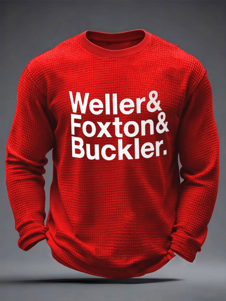 Men's Paul Weller The Jam Band Mod British Music The Modfather Waffle Long Sleeve T-Shirt