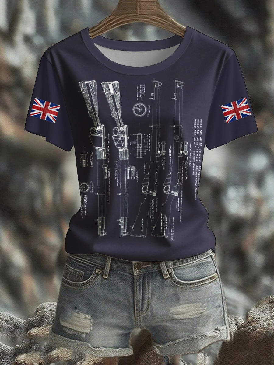 Women's The Lee-Enfield Rifle Imitation Cotton Short-Sleeved T-Shirt