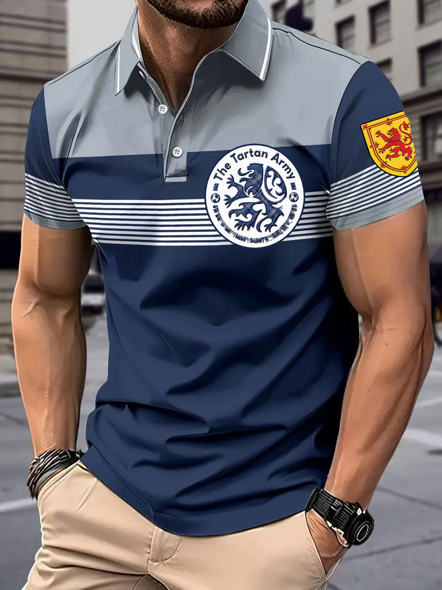Men's Scotland Football Lover Tartan Army Printed Casual Tops