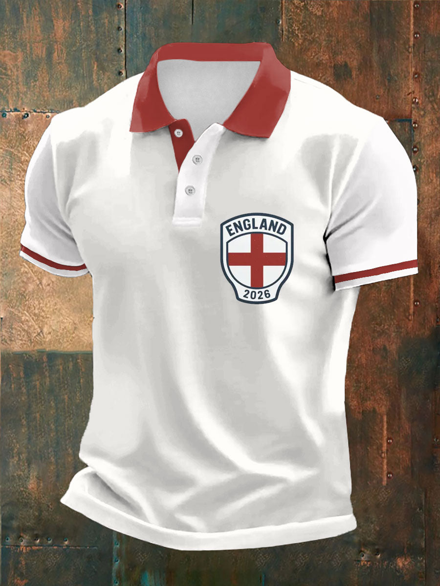 Men's UK Football Lover 2026 England Printed polo shirt