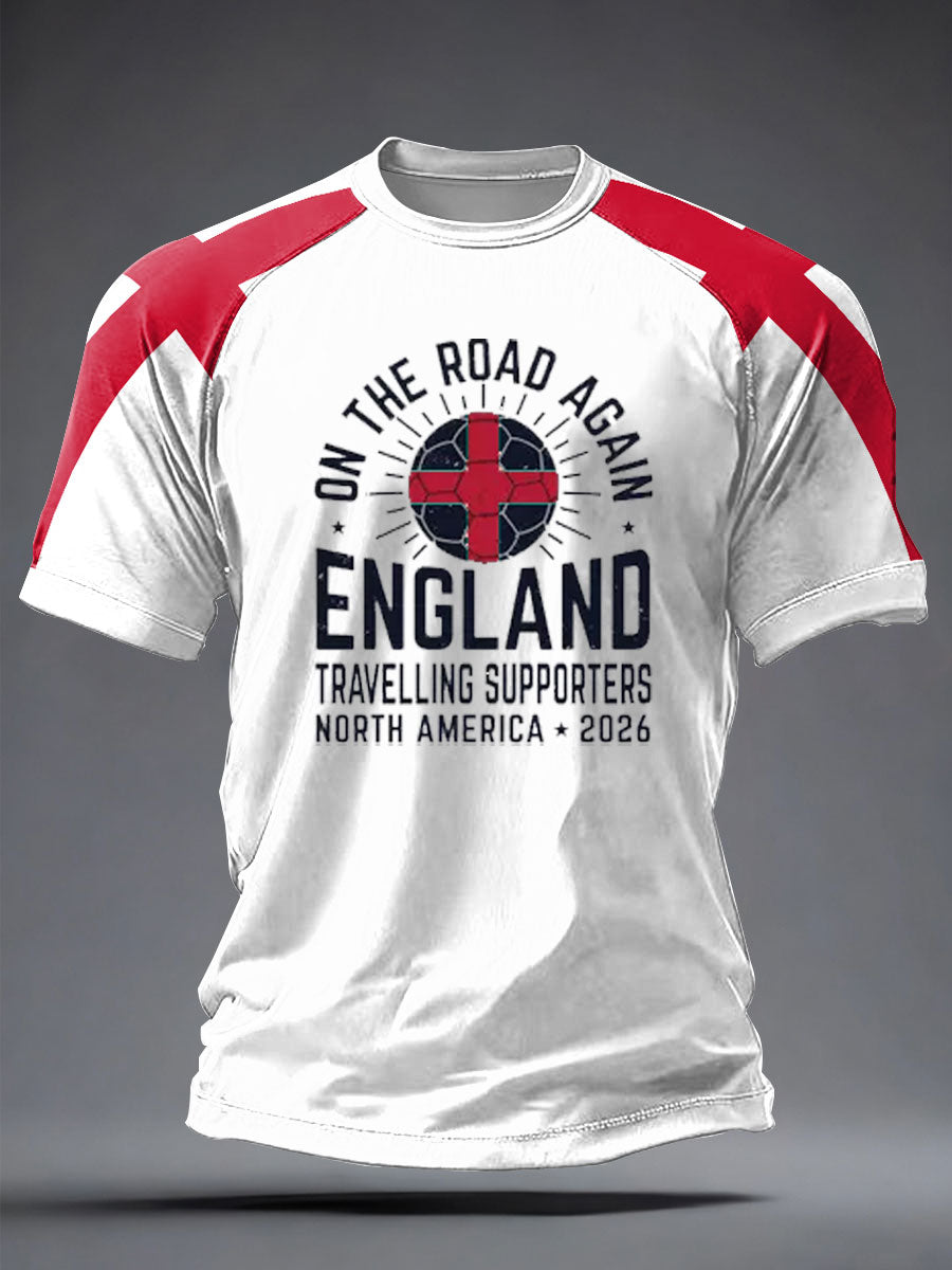 Men's UK Football Lover 2026 England Printed short sleeve t-shirt