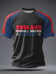 Herren-T-Shirt mit Aufdruck „UK Football Lover England“ und kurzen Ärmeln