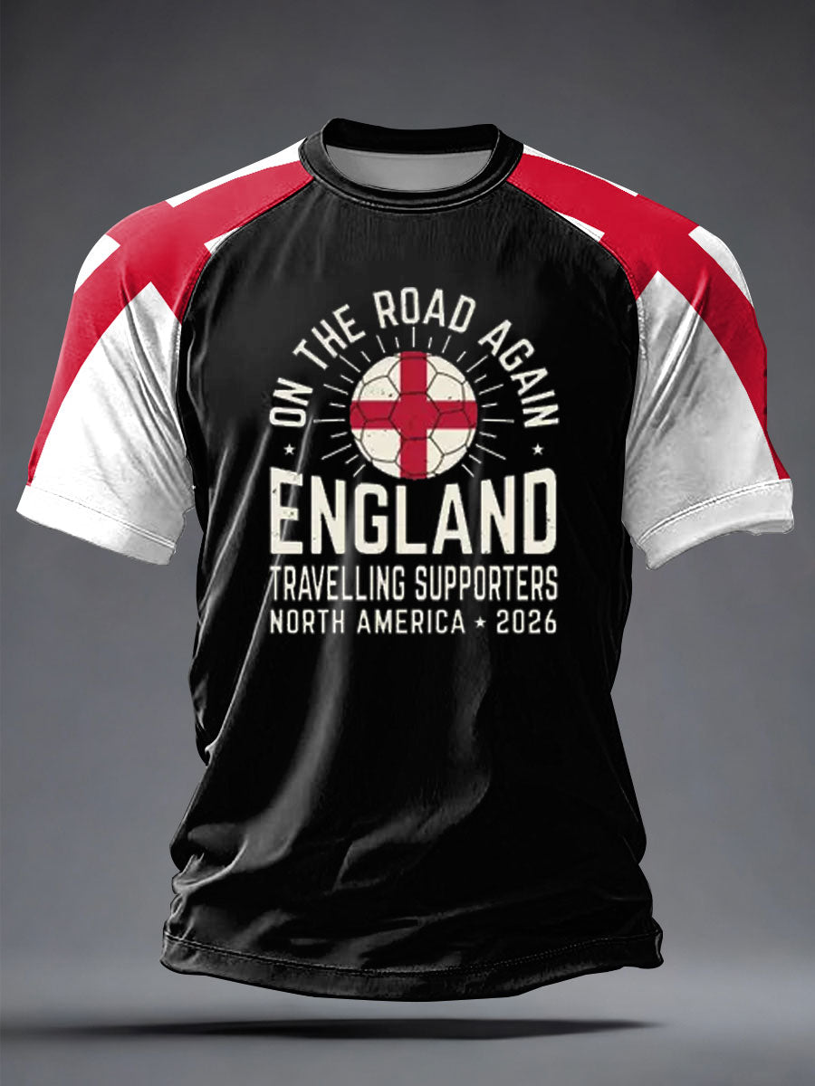 Men's UK Football Lover 2026 England Printed short sleeve t-shirt