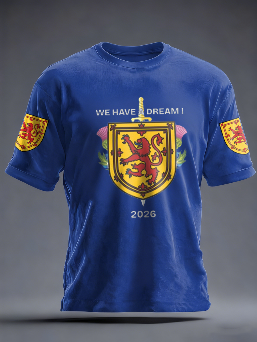 Men's UK Football Lover Scotland Printed  imitation cotton short-sleeved T-shirt