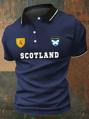 Men's Scotland Football Lover Tartan Army Printed Casual Tops
