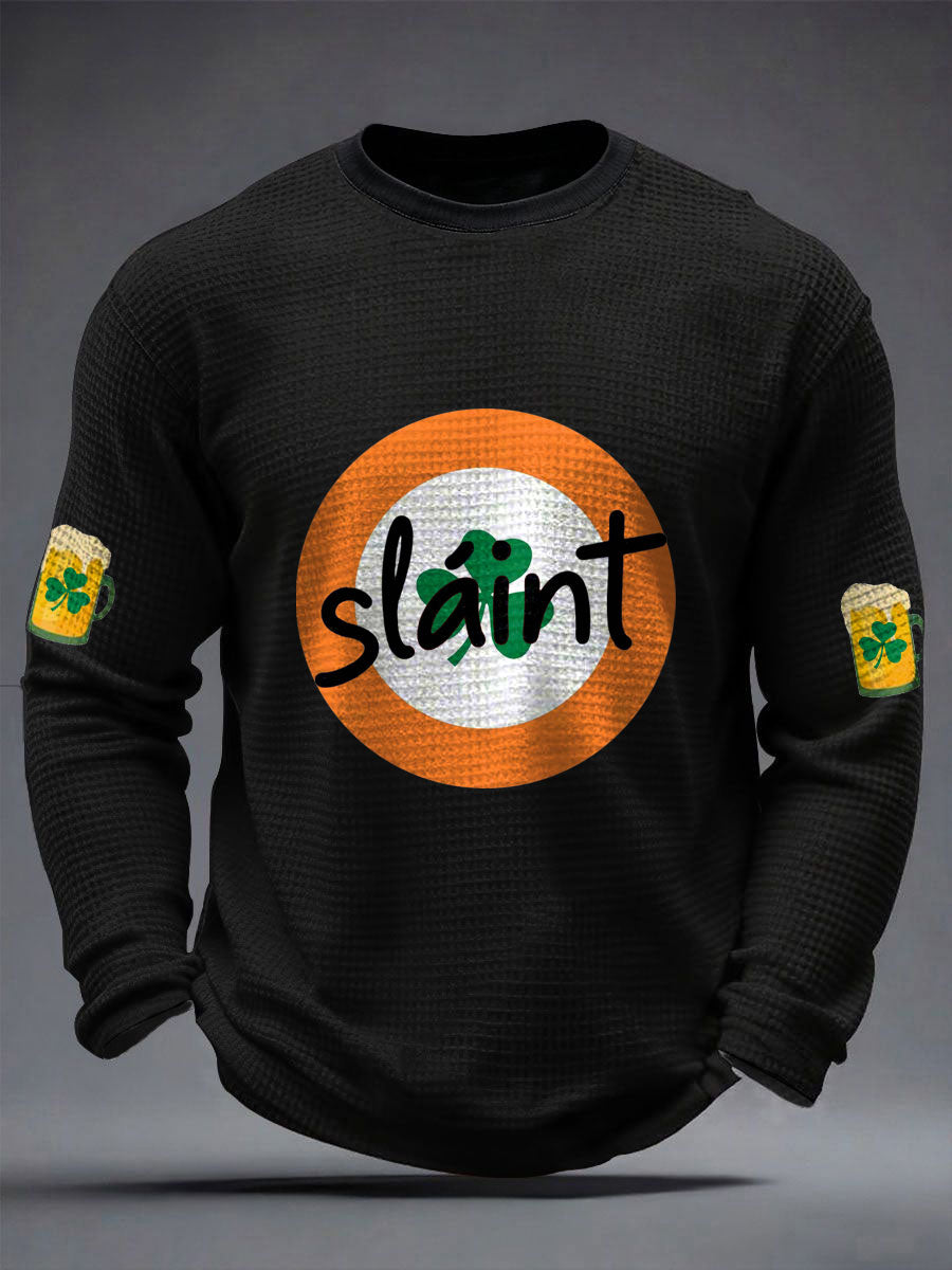 Men's Good Luck St.Partrick's Day Irish Mods Music Lover Printed Waffle Tops