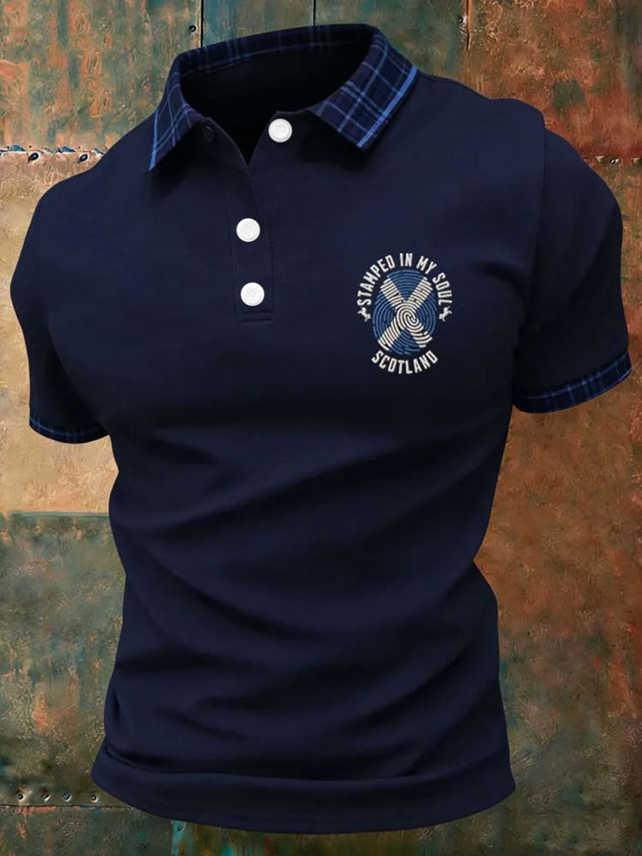 Men's Scotland Football Lover Tartan Army Printed Casual Tops