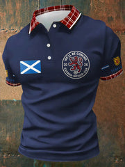 Men's Scotland Football Lover Tartan Army Printed Casual Tops