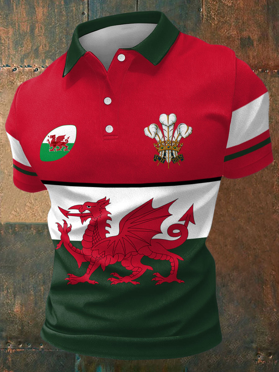 Herren-Freizeittops mit Aufdruck für Rugby-Fans aus Wales (CYMRU)