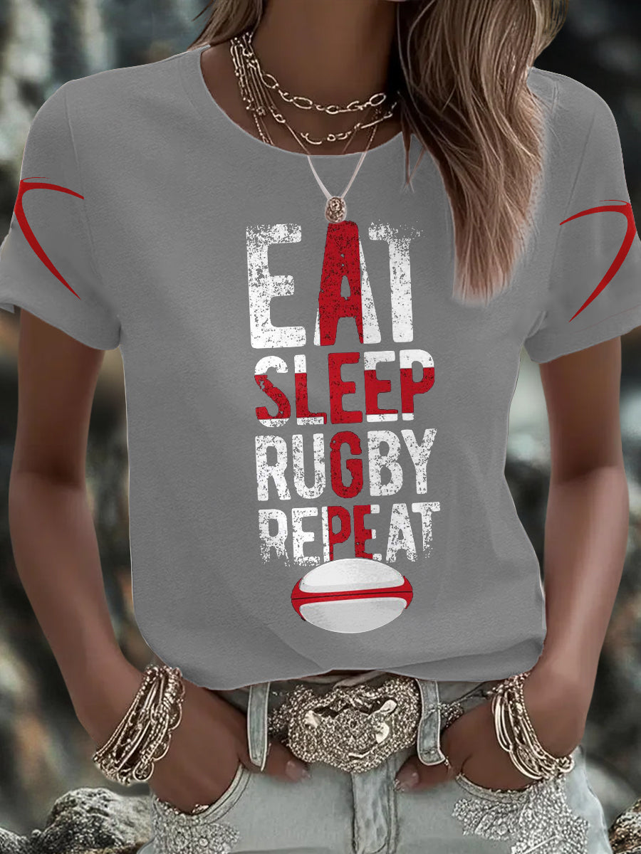 Women's England Rugby Lover Roses Printed T-Shirt