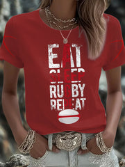 Women's England Rugby Lover Roses Printed T-Shirt