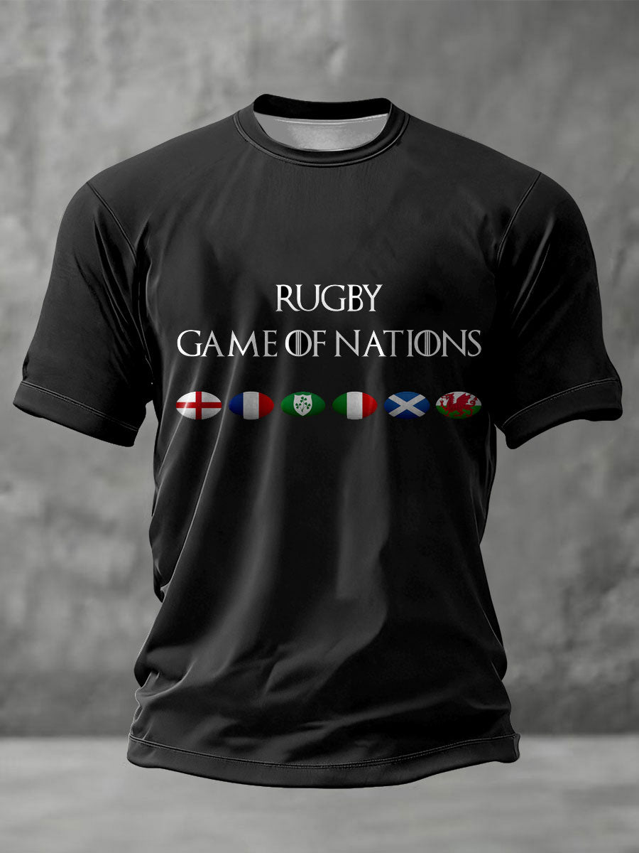 Unisex Rugby-Fan-T-Shirt mit Aufdruck